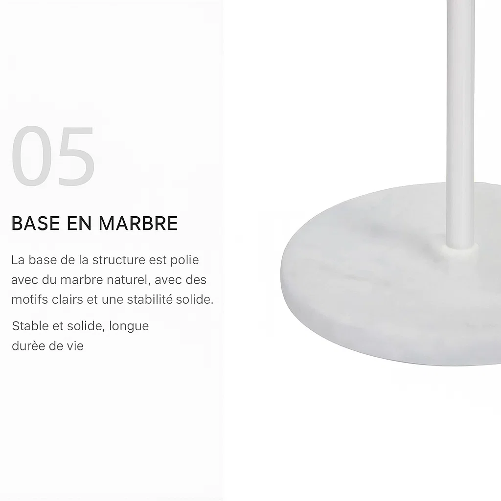 Lampadaire moderne double globe avec base en marbre