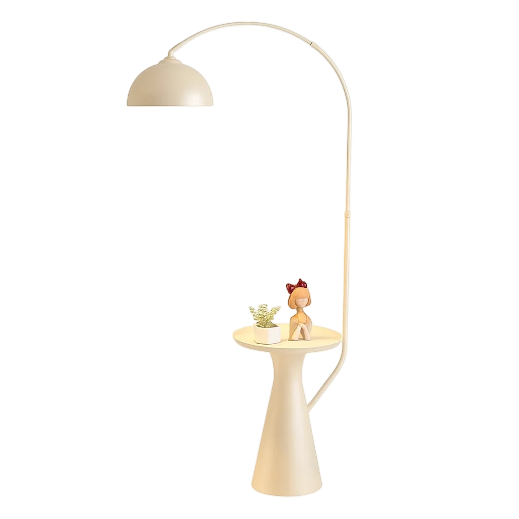 Lampadaire moderne avec table d’appoint intégrée – Lumière LED 18W