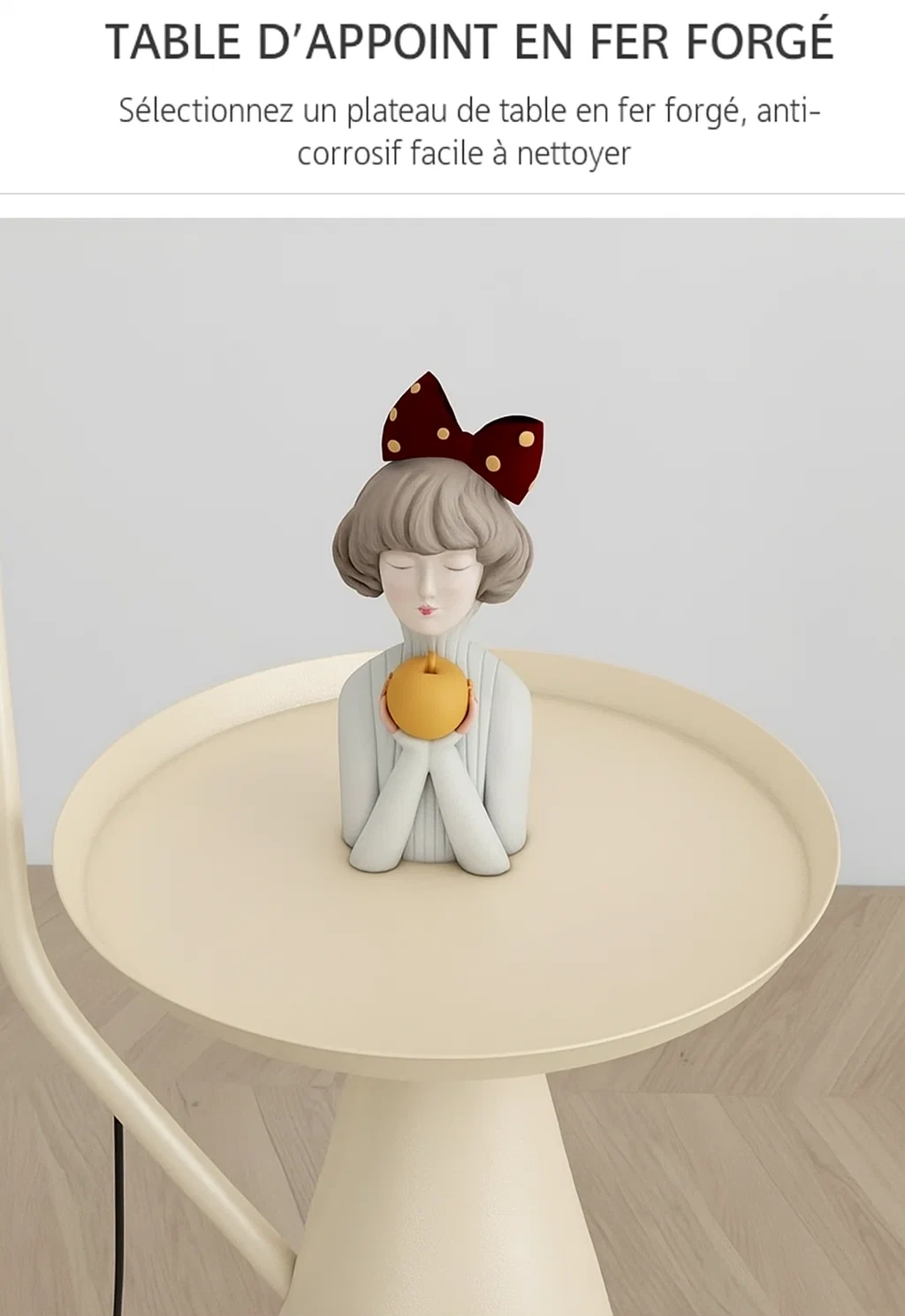 Lampadaire moderne avec table d’appoint intégrée – Lumière LED 18W