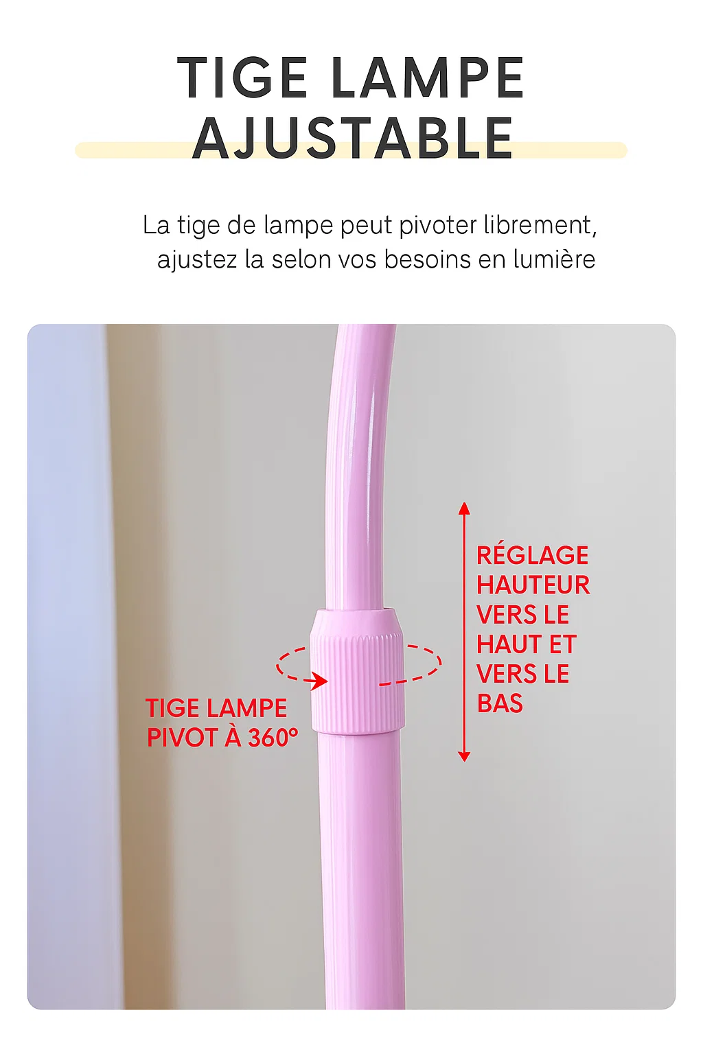 Lampe de chevet rose avec abat-jour plume et table de chevet intégrée à 2 tiroirs