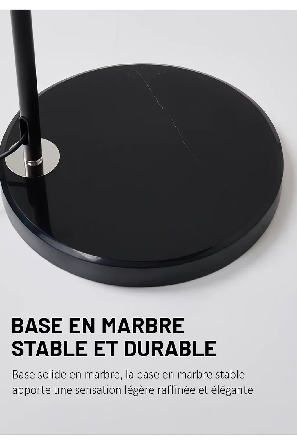 Lampadaire Moderne avec Abat-jour Réglable et Base en Marbre