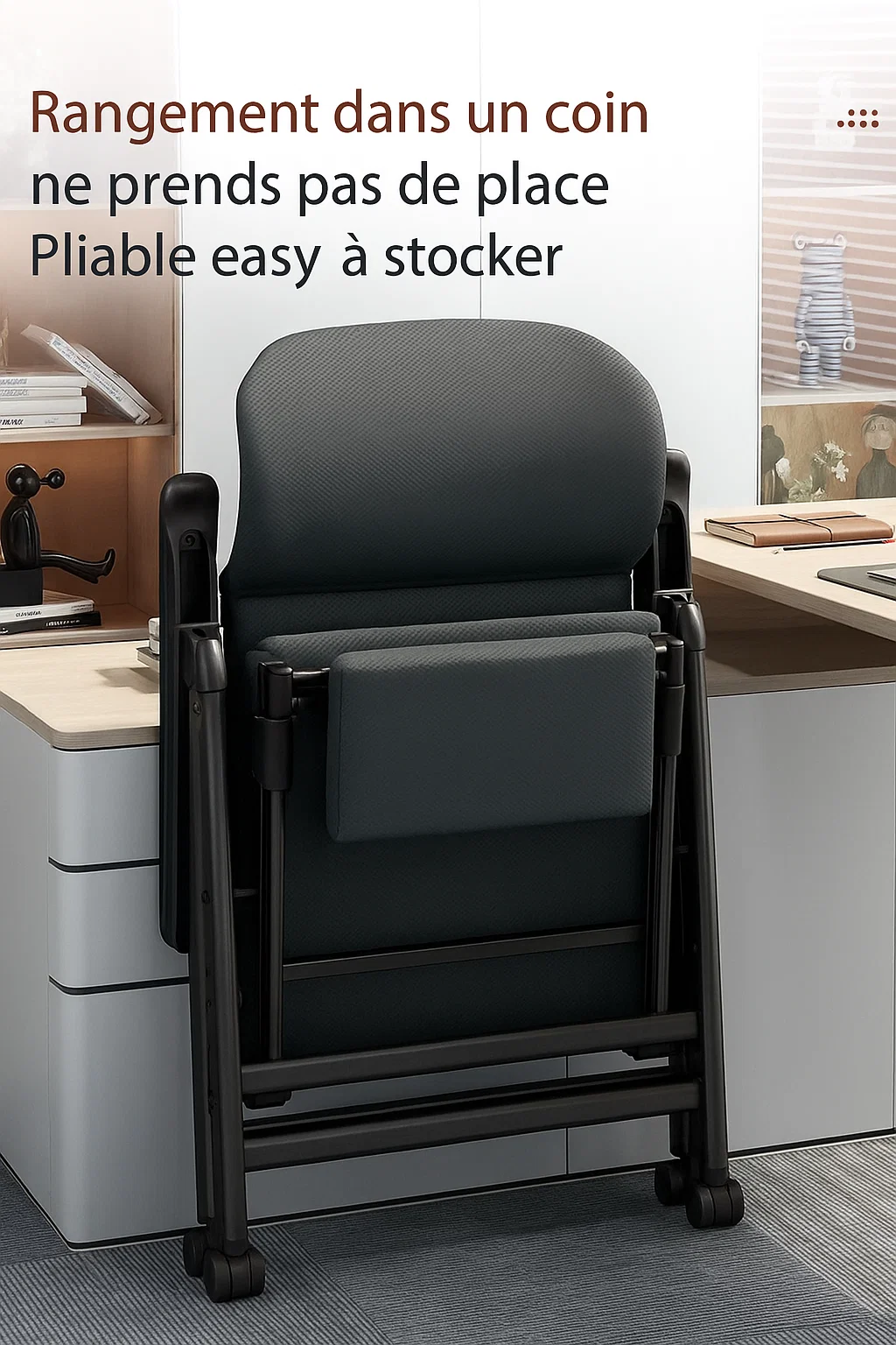 Fauteuil de relaxation pliable inclinable à 175° avec repose-pieds – Chaise ergonomique pour salon et bureau