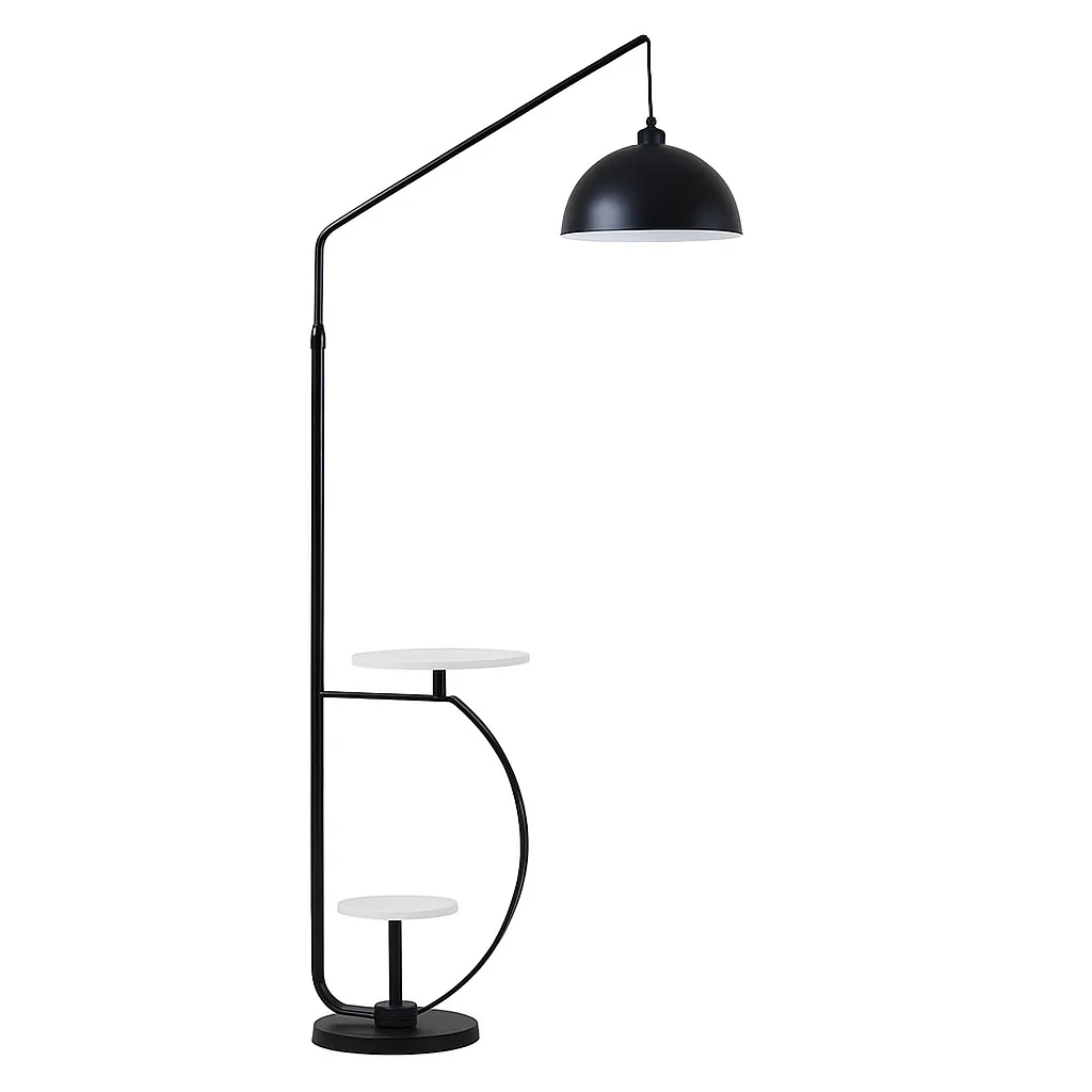 Lampadaire avec Table Intégrée et Abat-Jour Métal – Design Moderne