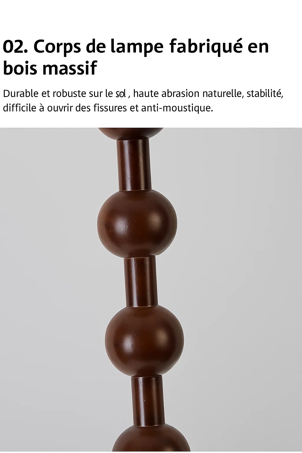 Lampe sur Pied Classique en Bois Massif avec Abat-jour en Soie – Style Vintage Français