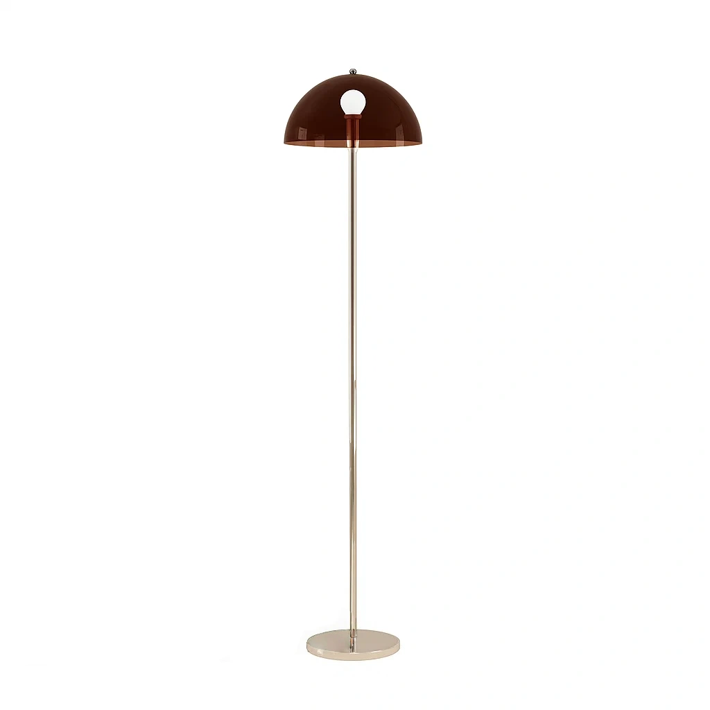 Lampadaire Moderne avec Abat-jour en Dôme et Structure en Métal