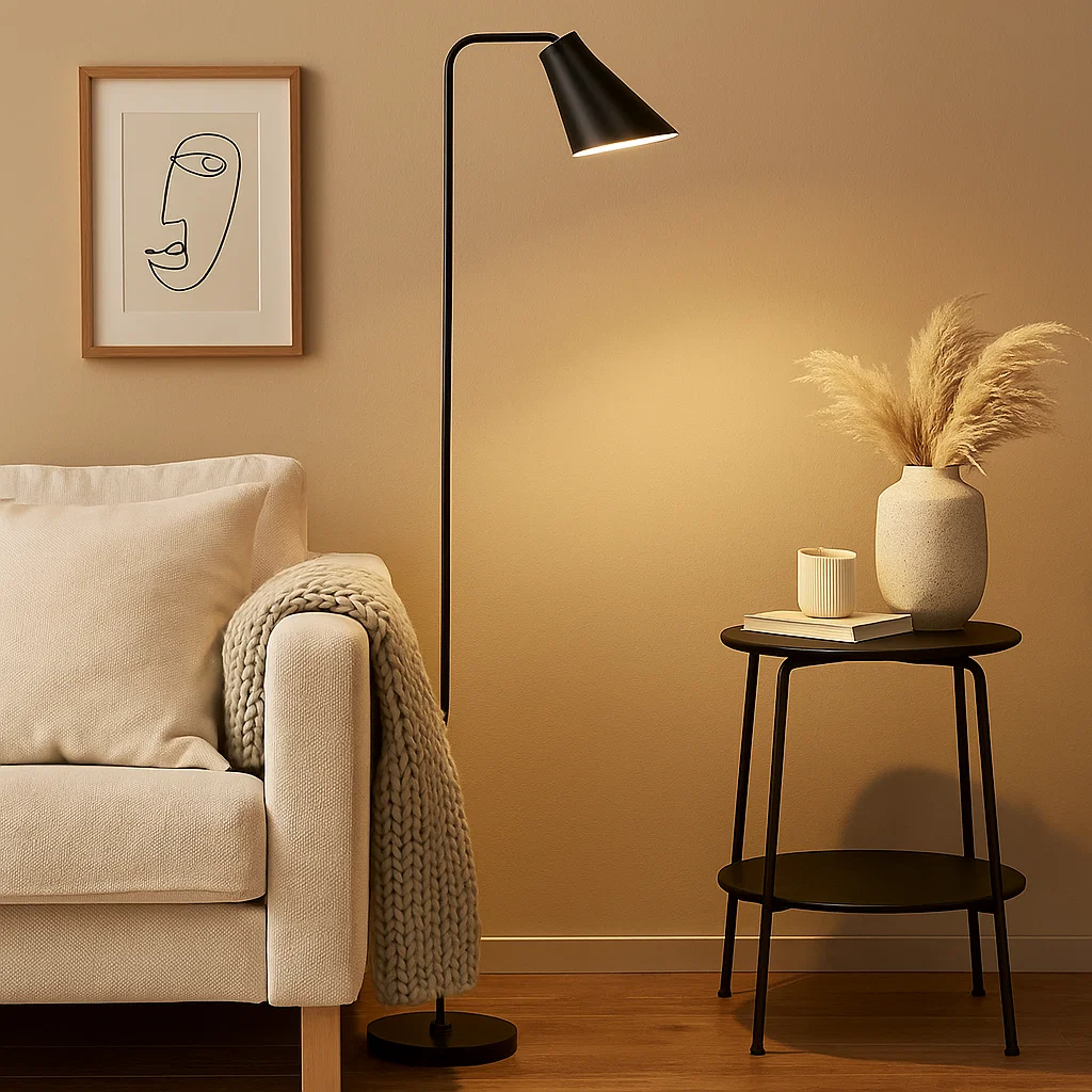 Lampadaire moderne en métal avec abat-jour orientable – Design minimaliste pour salon et chambre