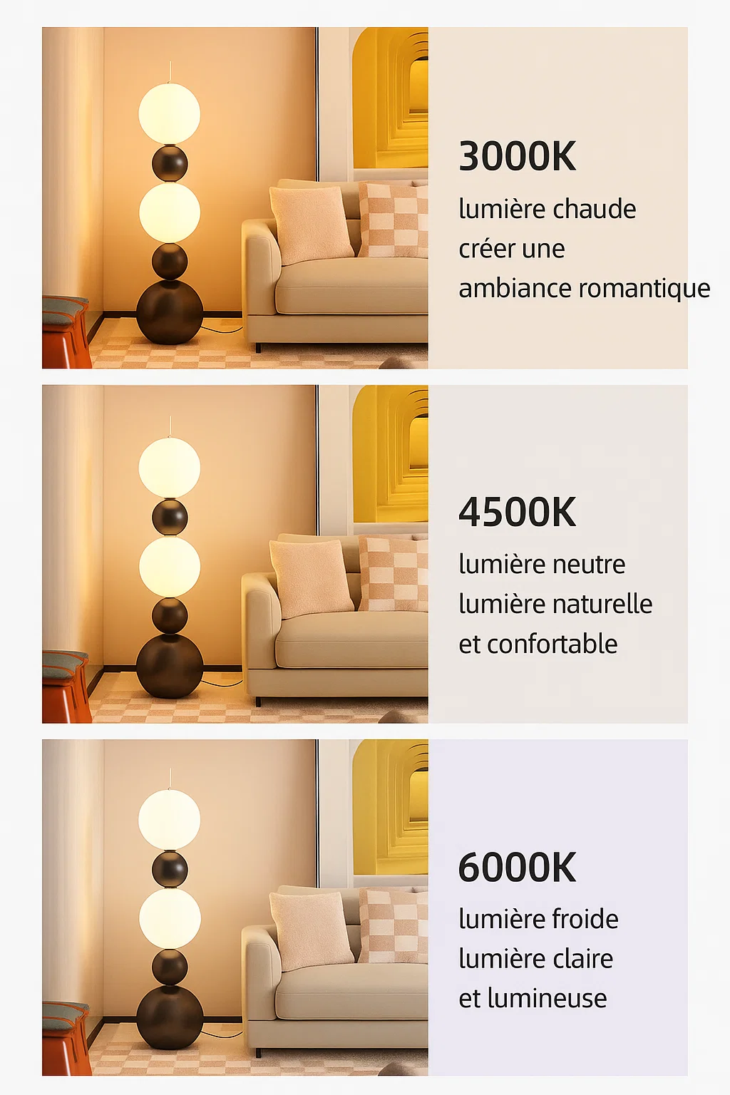 Lampe sur Pied Design Sphérique Moderne – Lumière LED 20W – Style Contemporain