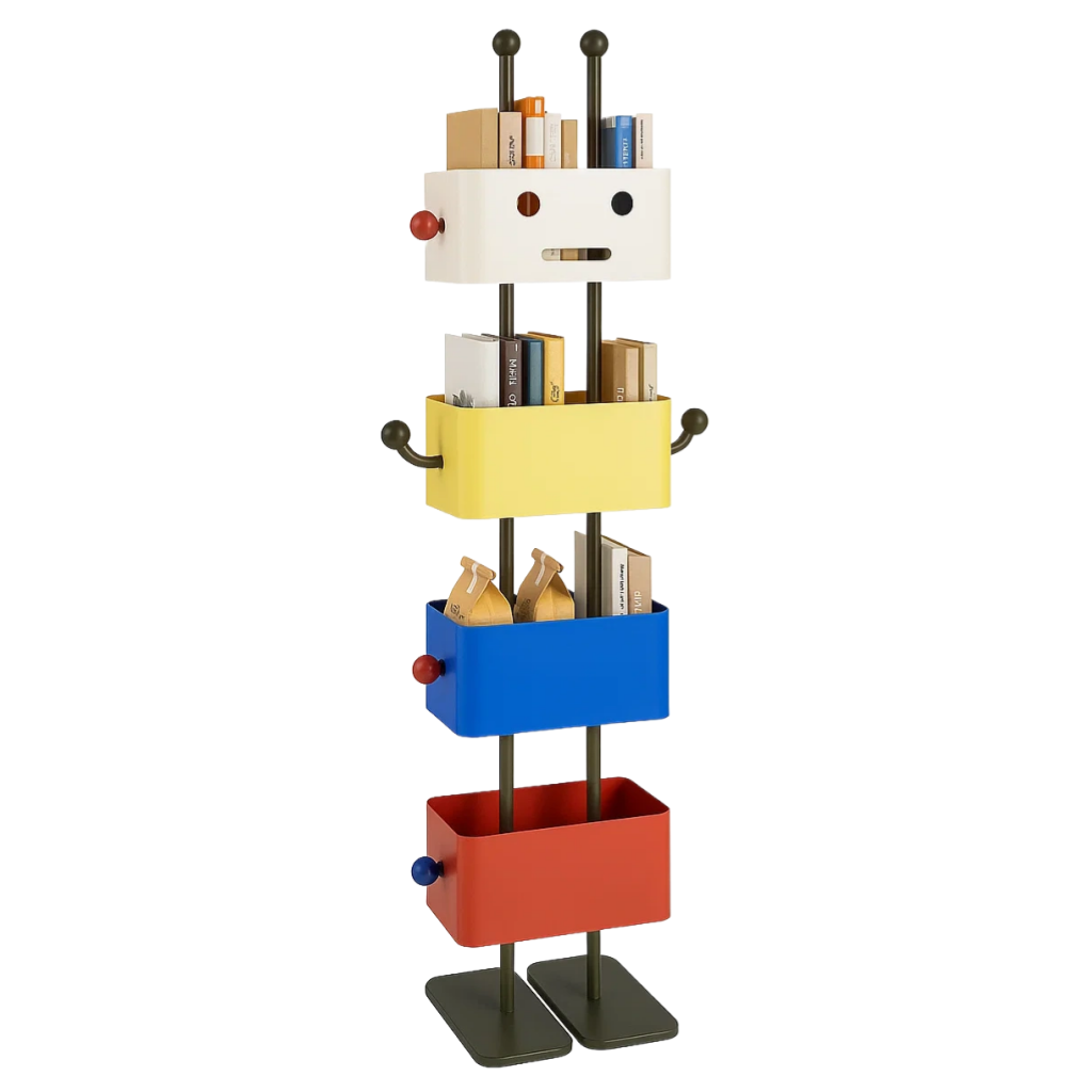Étagère de rangement design ludique multicolore