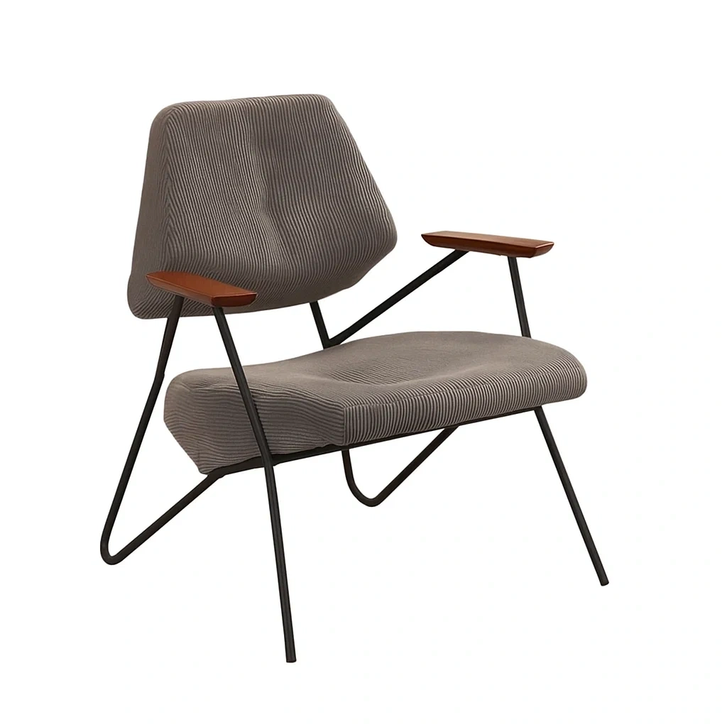 Fauteuil design moderne en métal avec assise rembourrée