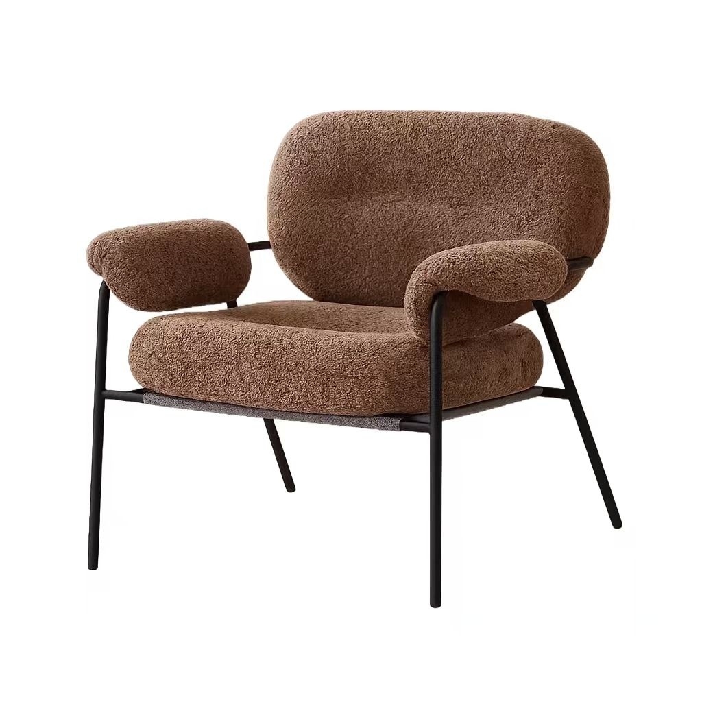 Fauteuil de salon moderne en tissu doux avec accoudoirs