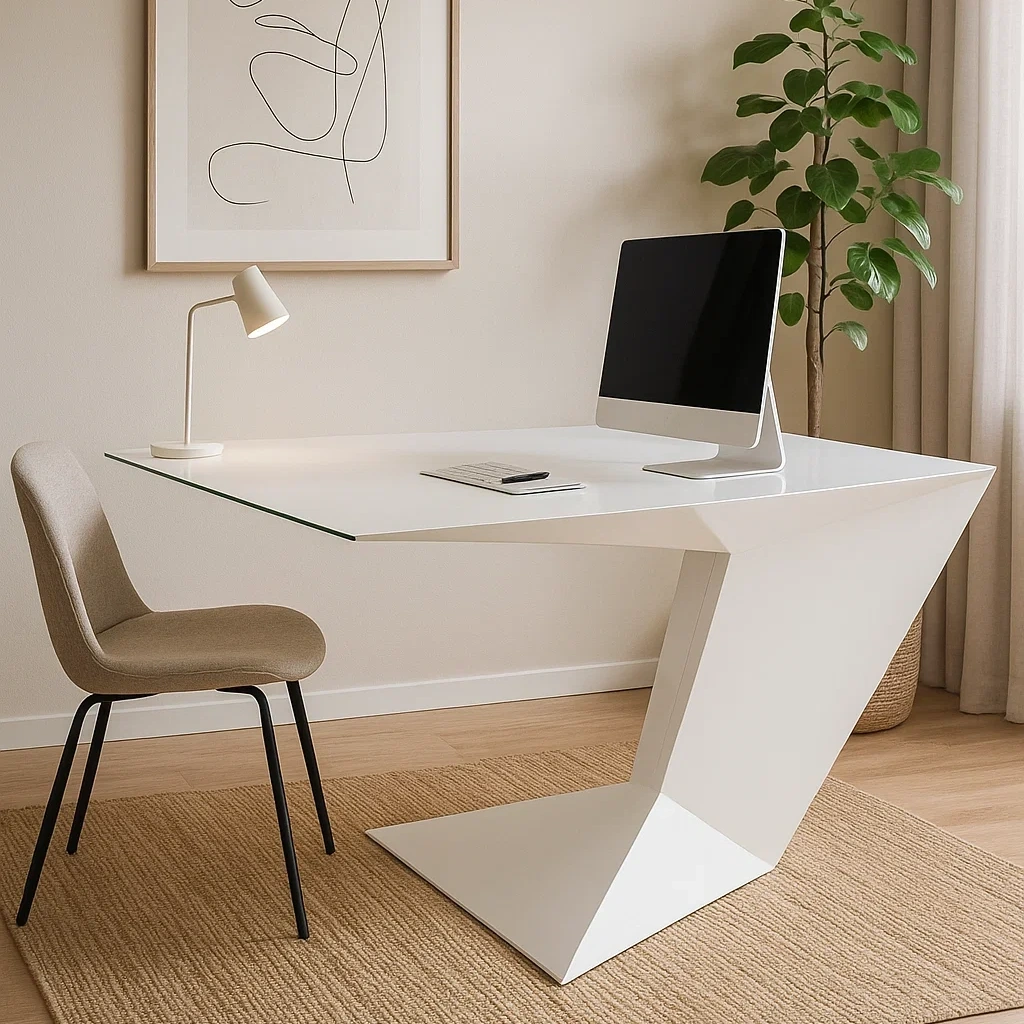 Bureau design moderne en verre et métal