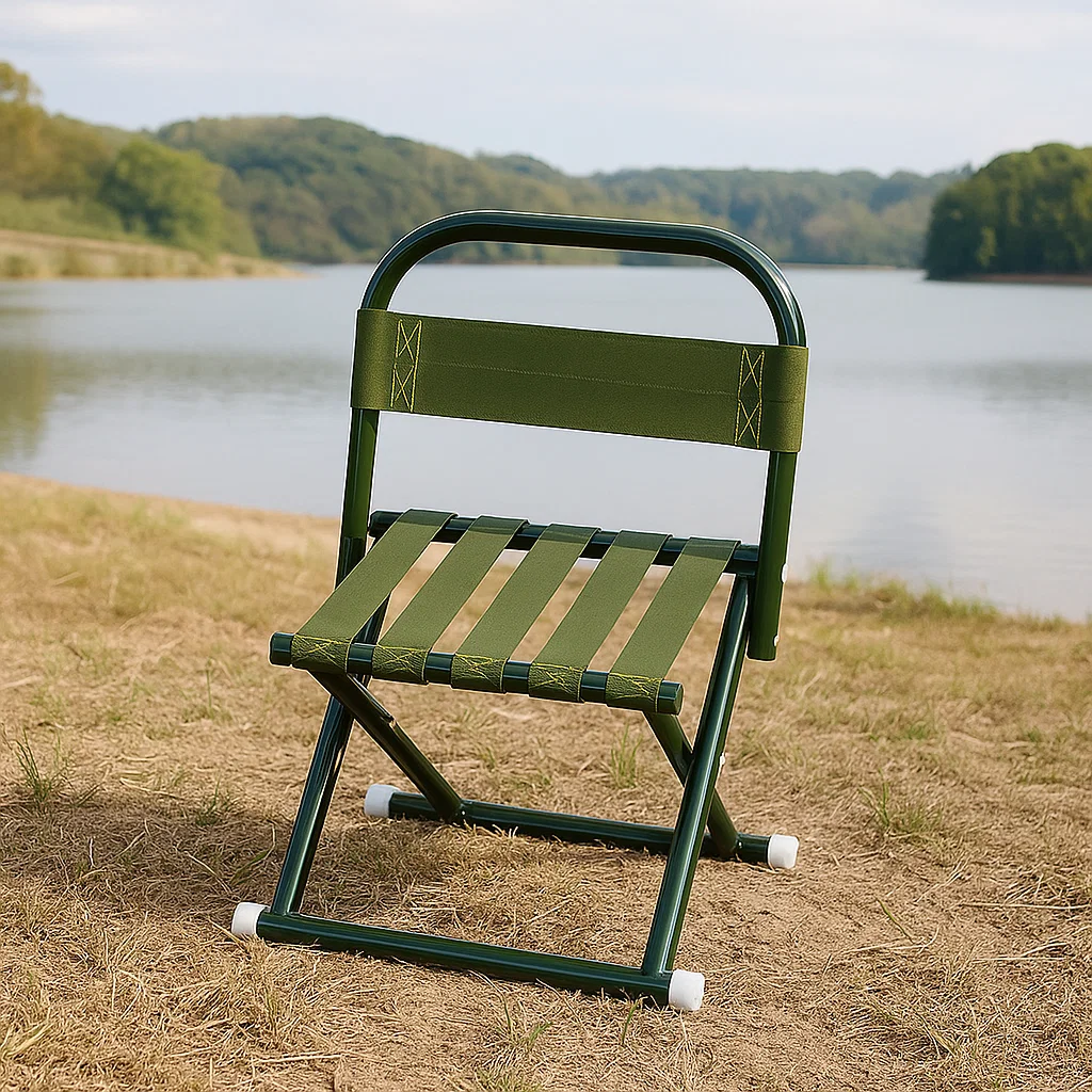 Chaise pliante portable de camping – structure en acier robuste et assise en toile résistante