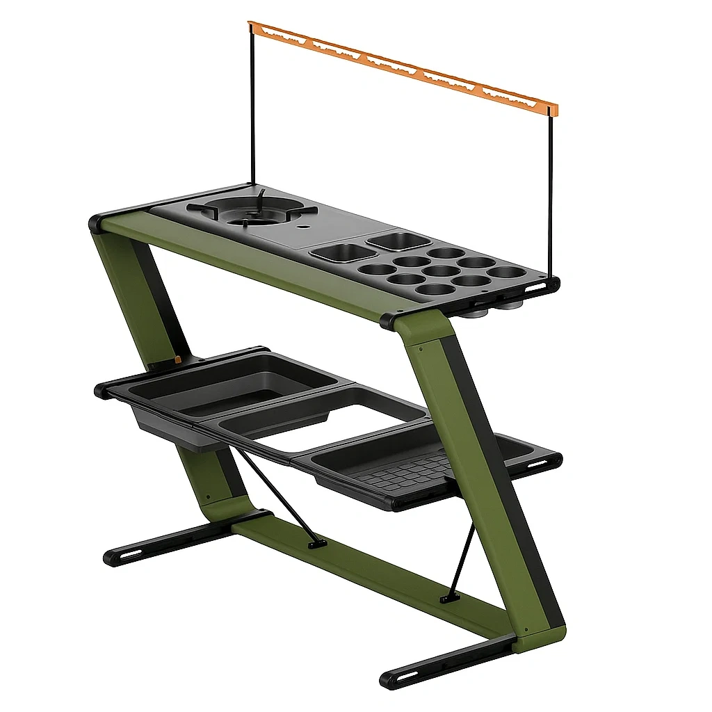 Table de cuisine extérieure pliante – station de cuisson portable multifonction 3 niveaux