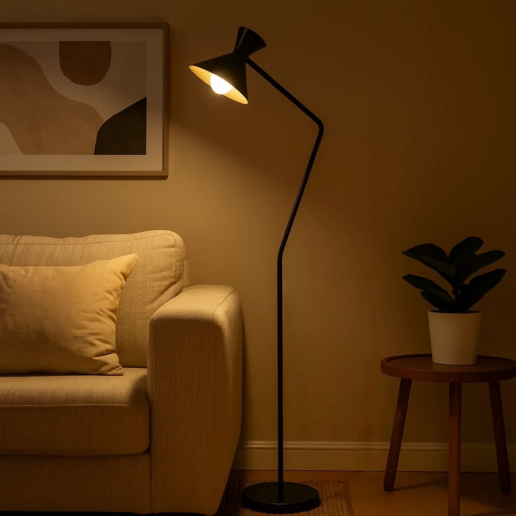 Lampadaire design en métal style moderne et vintage pour salon ou chambre