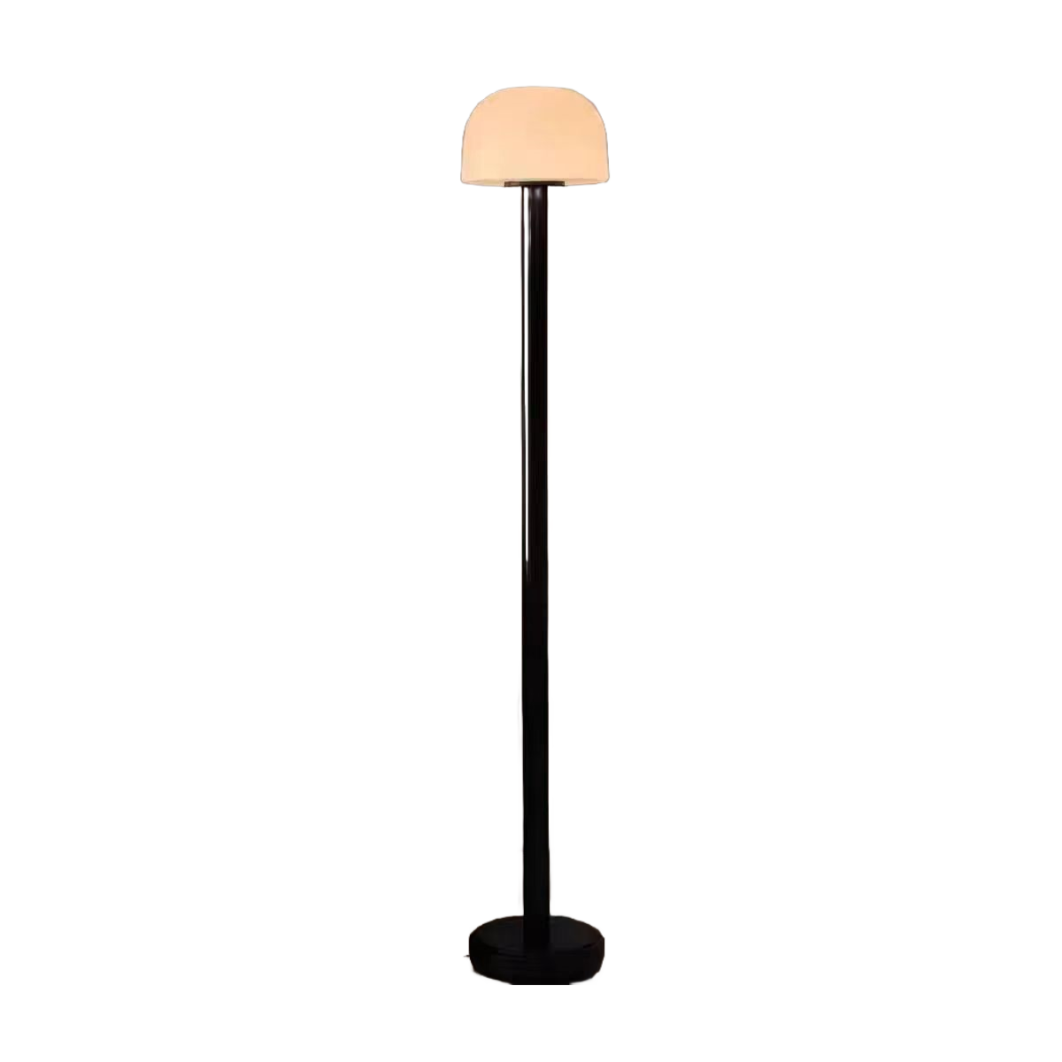 Lampe sur Pied en Métal avec Abat-jour en Verre Opalin, Design Moderne Minimaliste