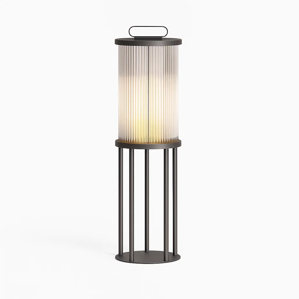 Lampe solaire extérieure étanche IP65 avec abat-jour en verre et poignée portable