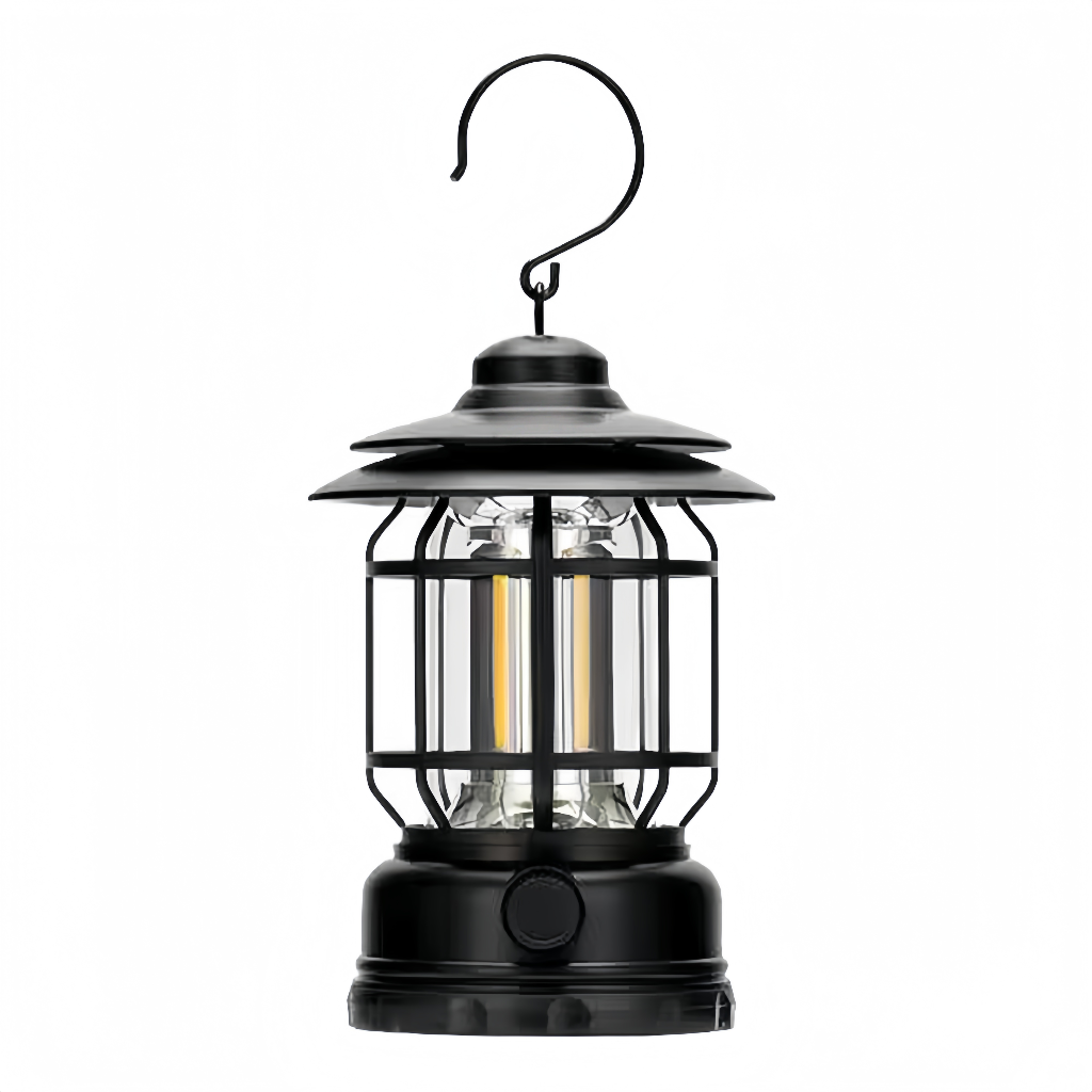 Lampe de camping rechargeable à intensité variable avec crochet – Éclairage LED portable pour l’extérieur