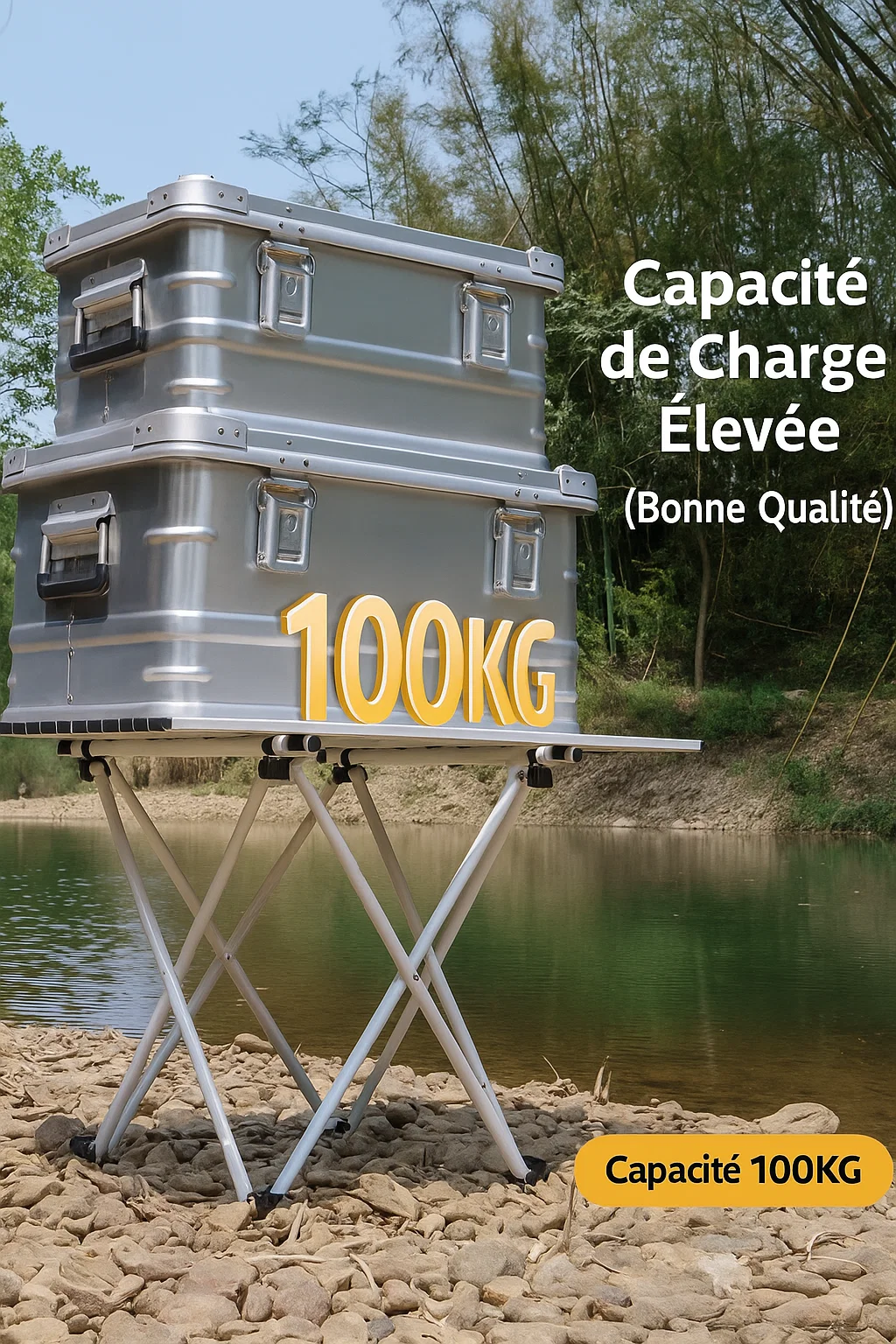 Table pliante de camping en aluminium – Table légère et résistante pour l’extérieur