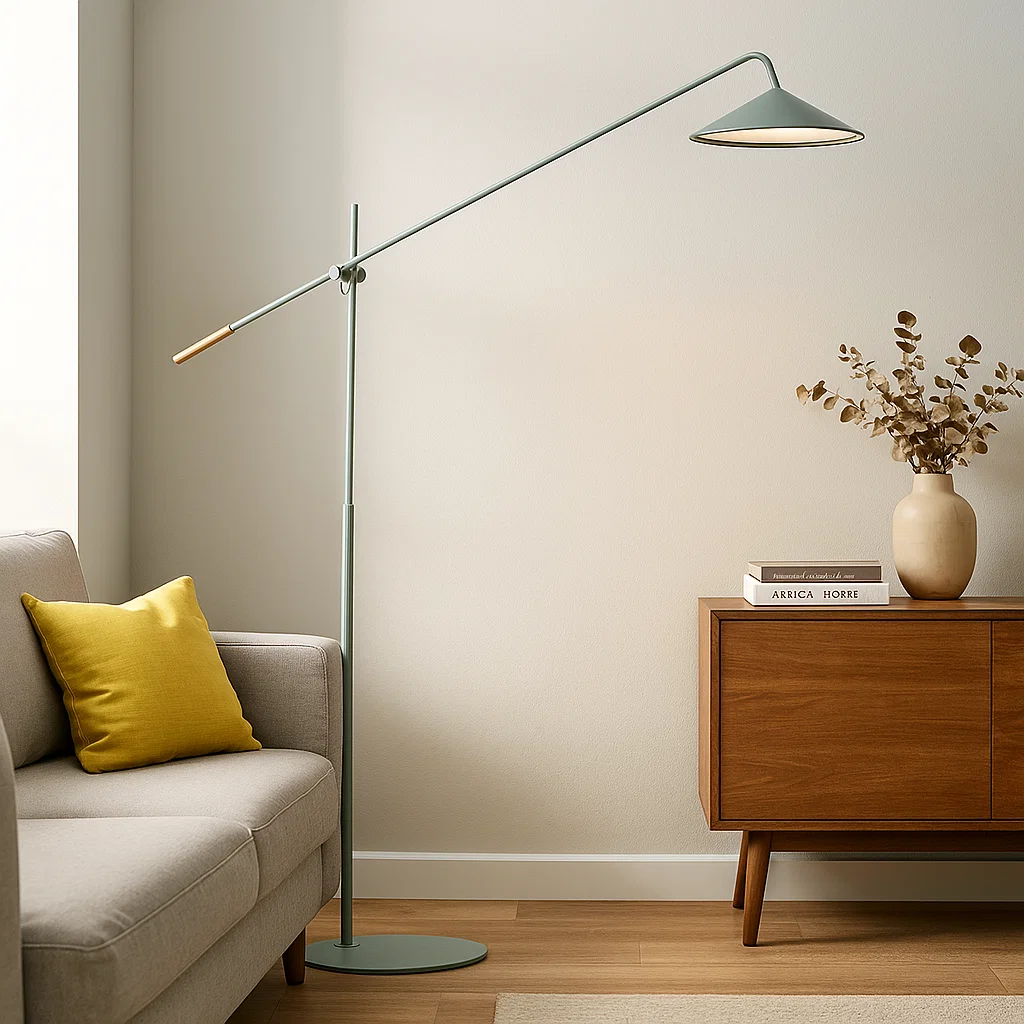 Lampadaire intelligent minimaliste avec bras orientable et contrôle Bluetooth