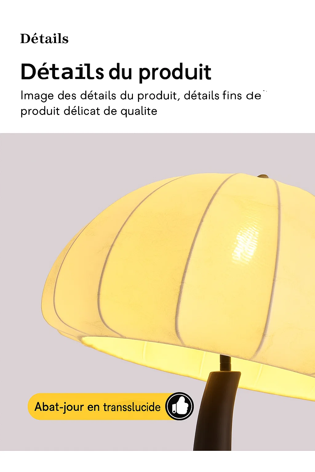 Lampe sur pied design moderne en forme de vague avec abat-jour translucide