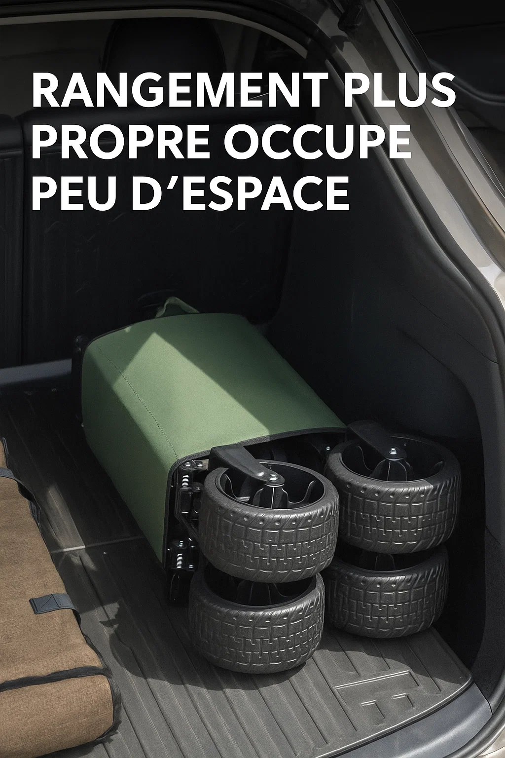 Chariot pliant de camping multifonction avec plateau en bois – Chariot à main portable et robuste