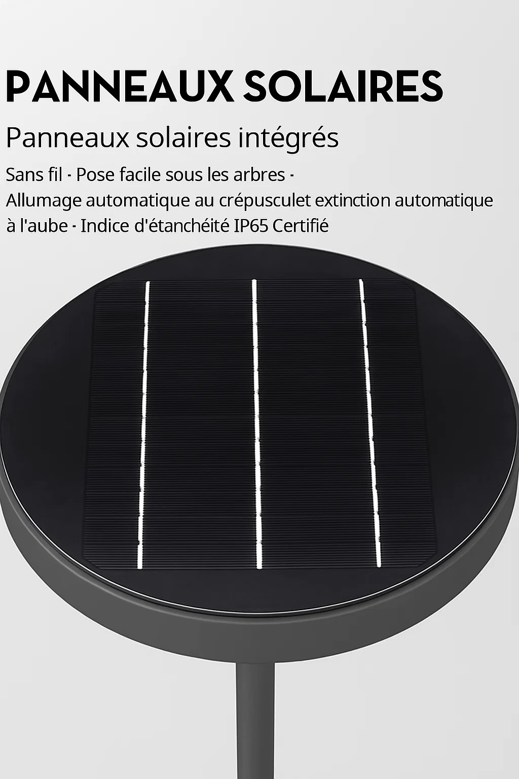 Lampadaire solaire LED extérieur IP65 à énergie solaire intégrée