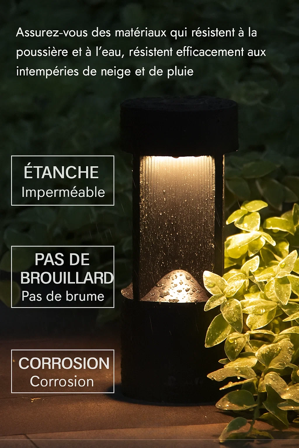 Applique de jardin LED étanche pour extérieur en aluminium