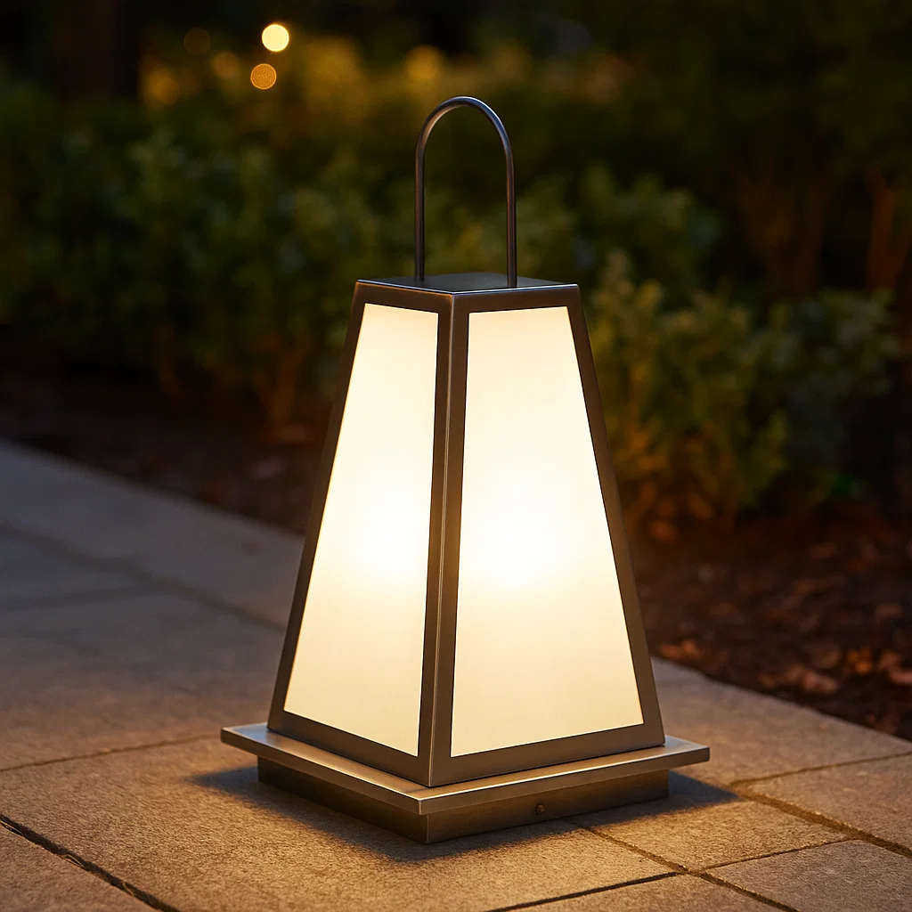 Lampe lanterne LED portable en acier inoxydable pour extérieur IP65