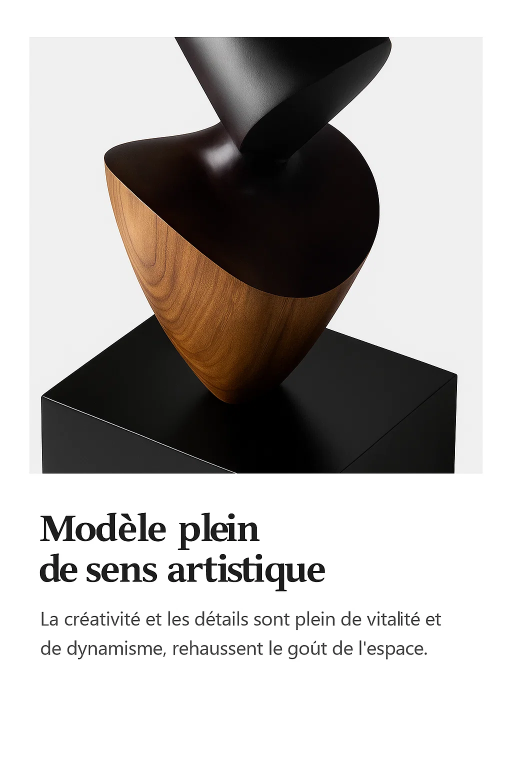 Lampe sur pied en bois sculpté avec abat-jour en lin – Design artistique et moderne