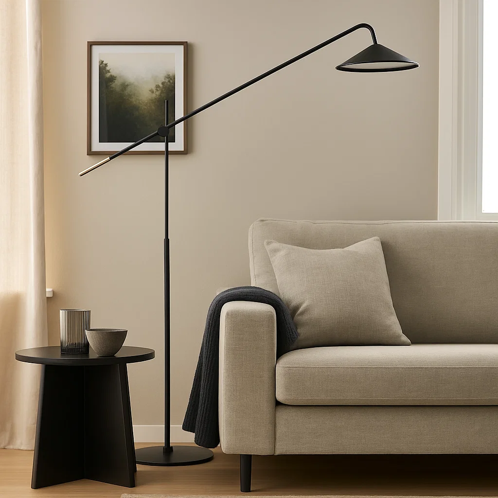 Lampadaire intelligent minimaliste avec bras orientable et contrôle Bluetooth