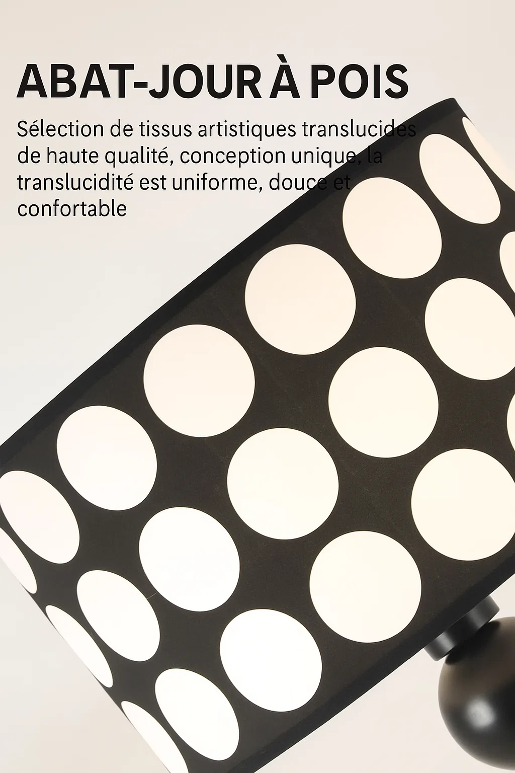 Lampe de sol design à abat-jour à pois – Pied sphérique décoratif moderne
