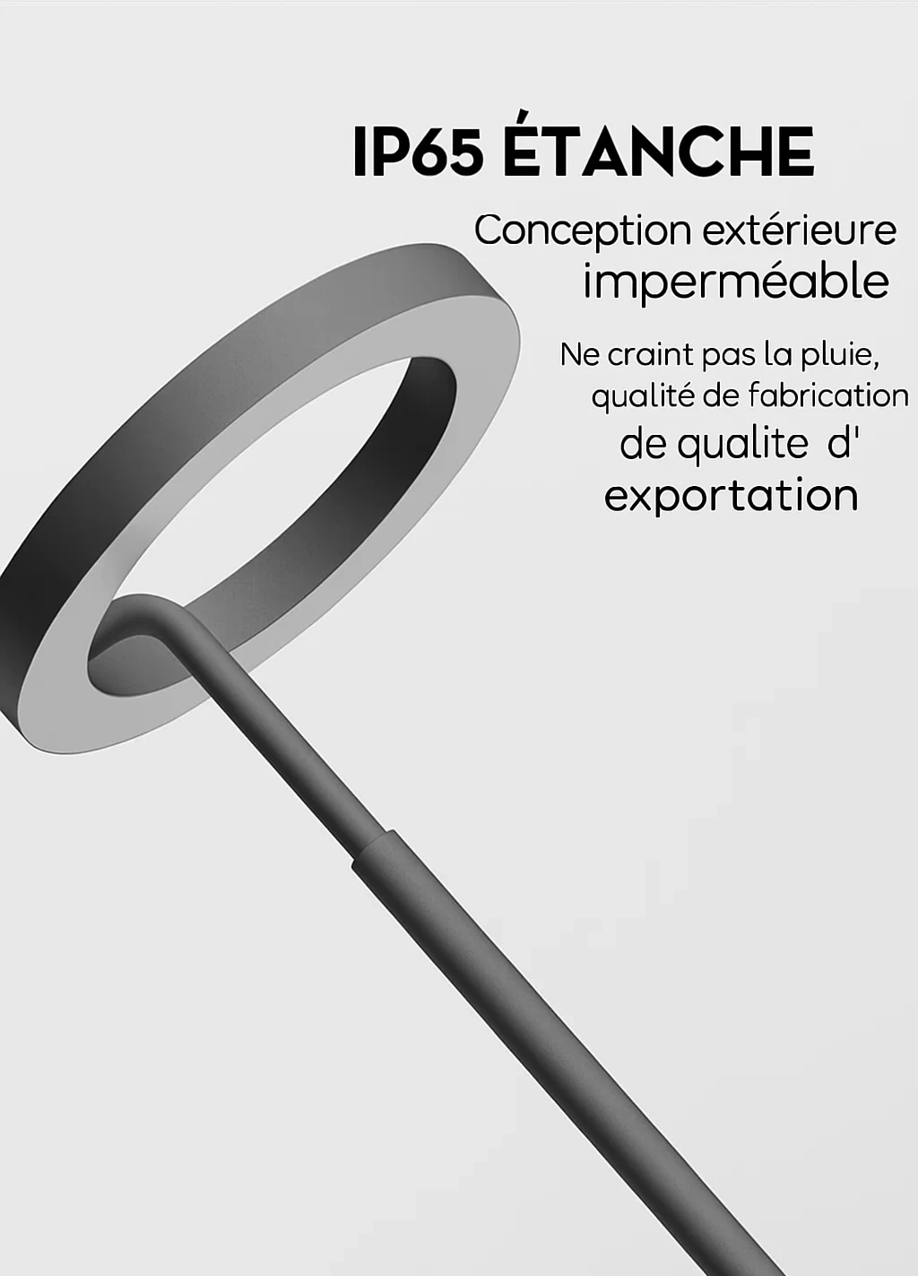 Lampadaire solaire LED extérieur IP65 à énergie solaire intégrée