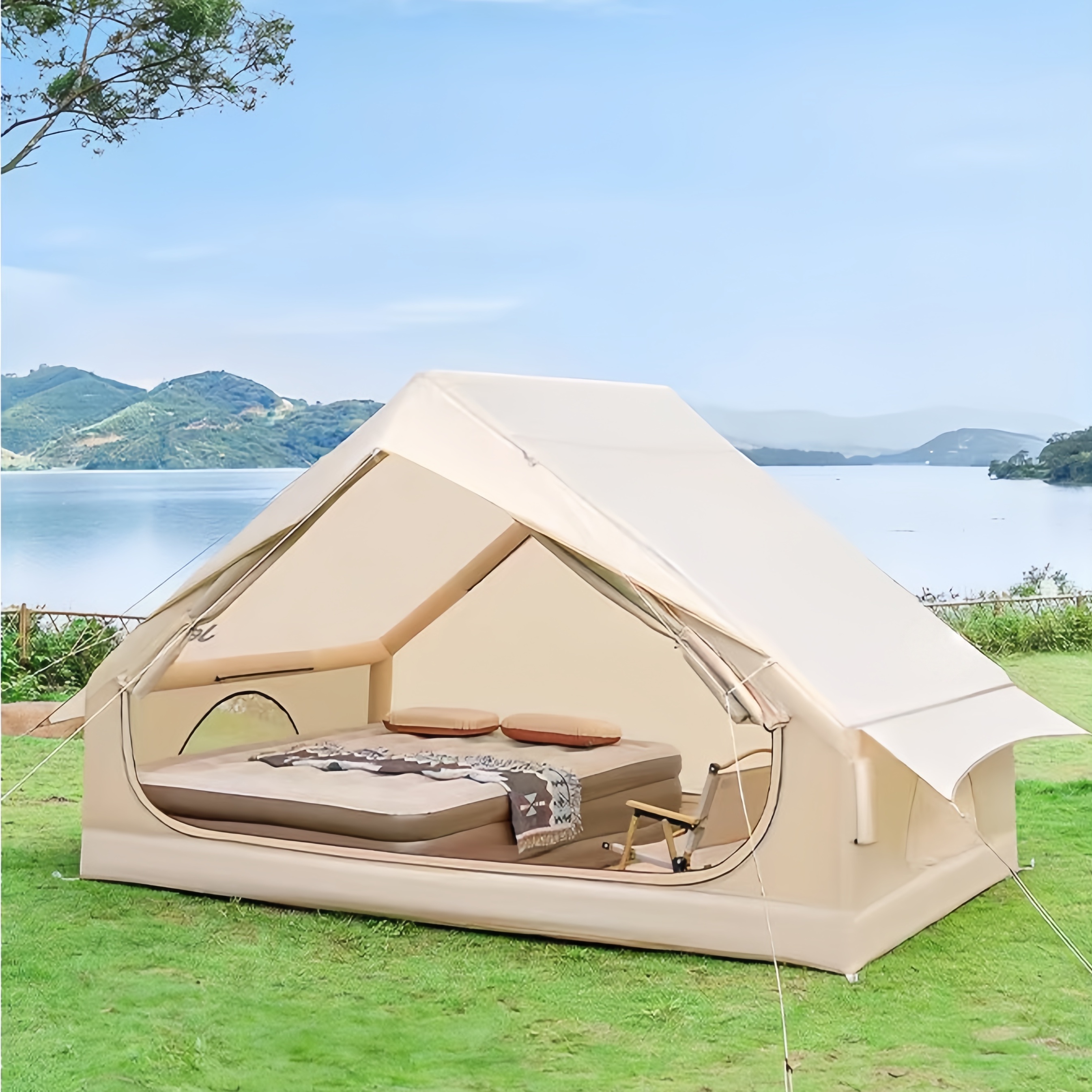 Tente de camping imperméable Oxford 420D – abri spacieux pour 2 à 4 personnes