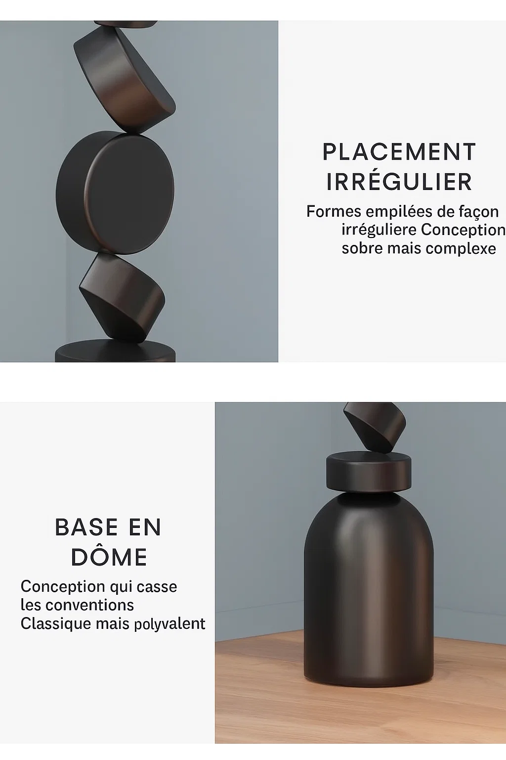 Lampe de sol design géométrique en acrylique dépoli et résine – Style artistique moderne