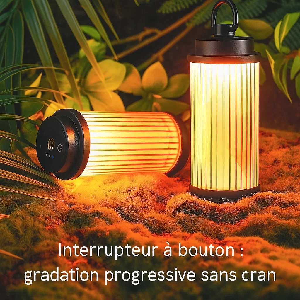 Lampe de camping portable à intensité réglable USB rechargeable