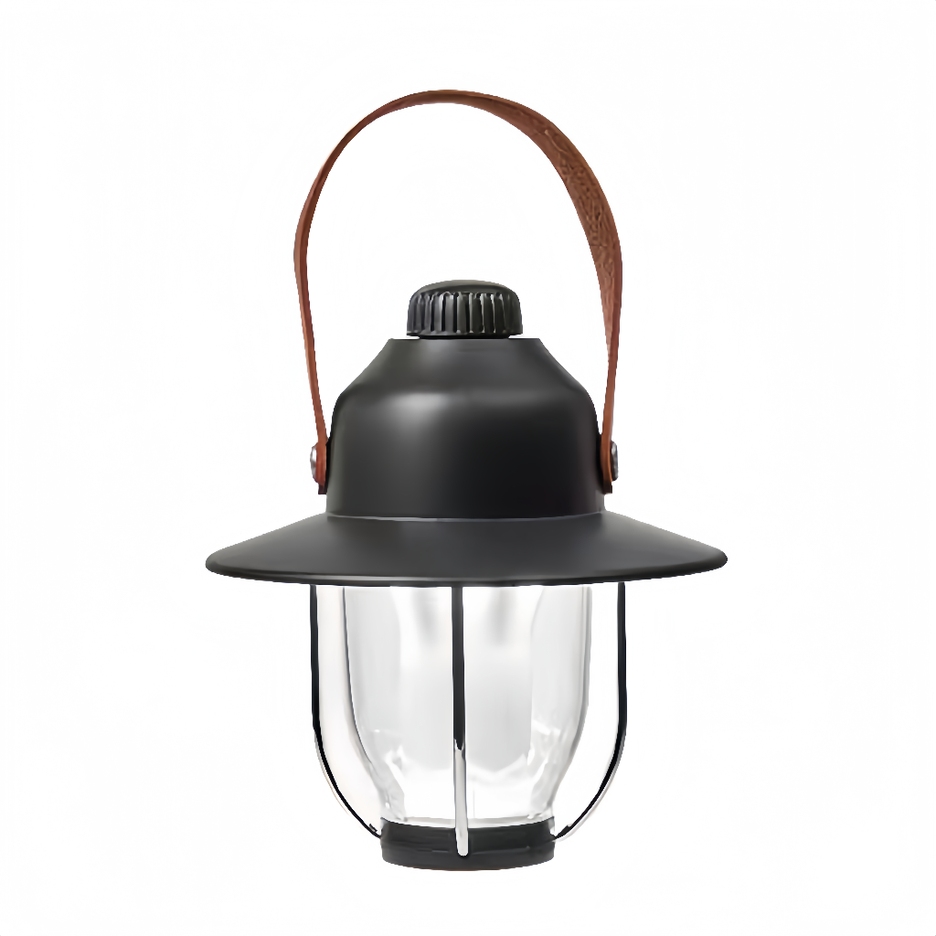 Lanterne LED étanche rechargeable – luminosité réglable et poignée en cuir