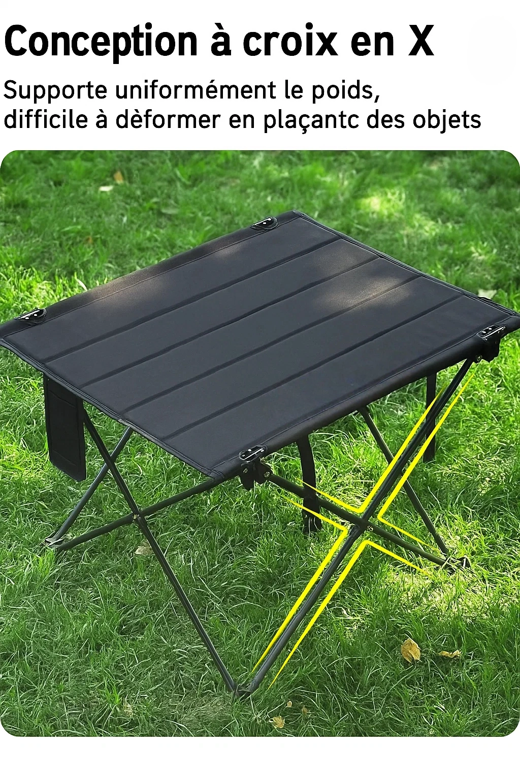 Table pliante de camping ultra légère en alliage d’aluminium