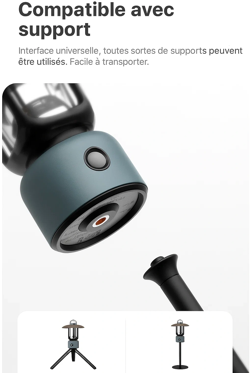 Lampe de camping LED multifonction – torche, SOS et lanterne suspendue rechargeable