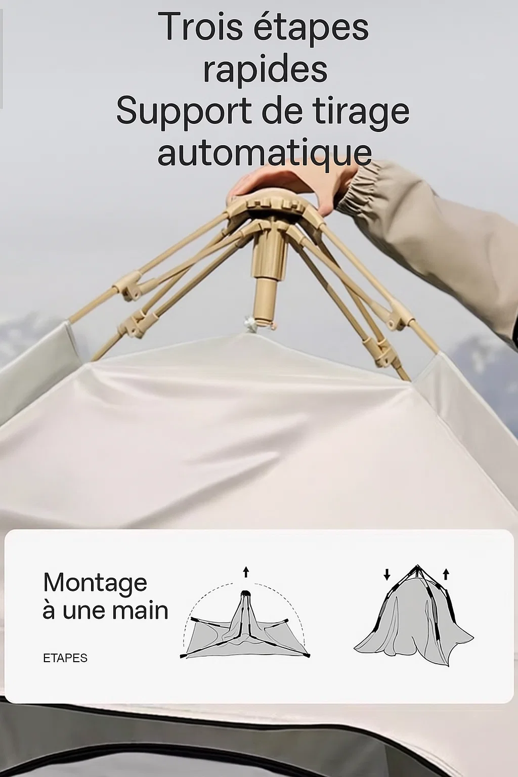 Tente automatique imperméable 4 à 6 personnes – structure en alliage renforcé et montage rapide