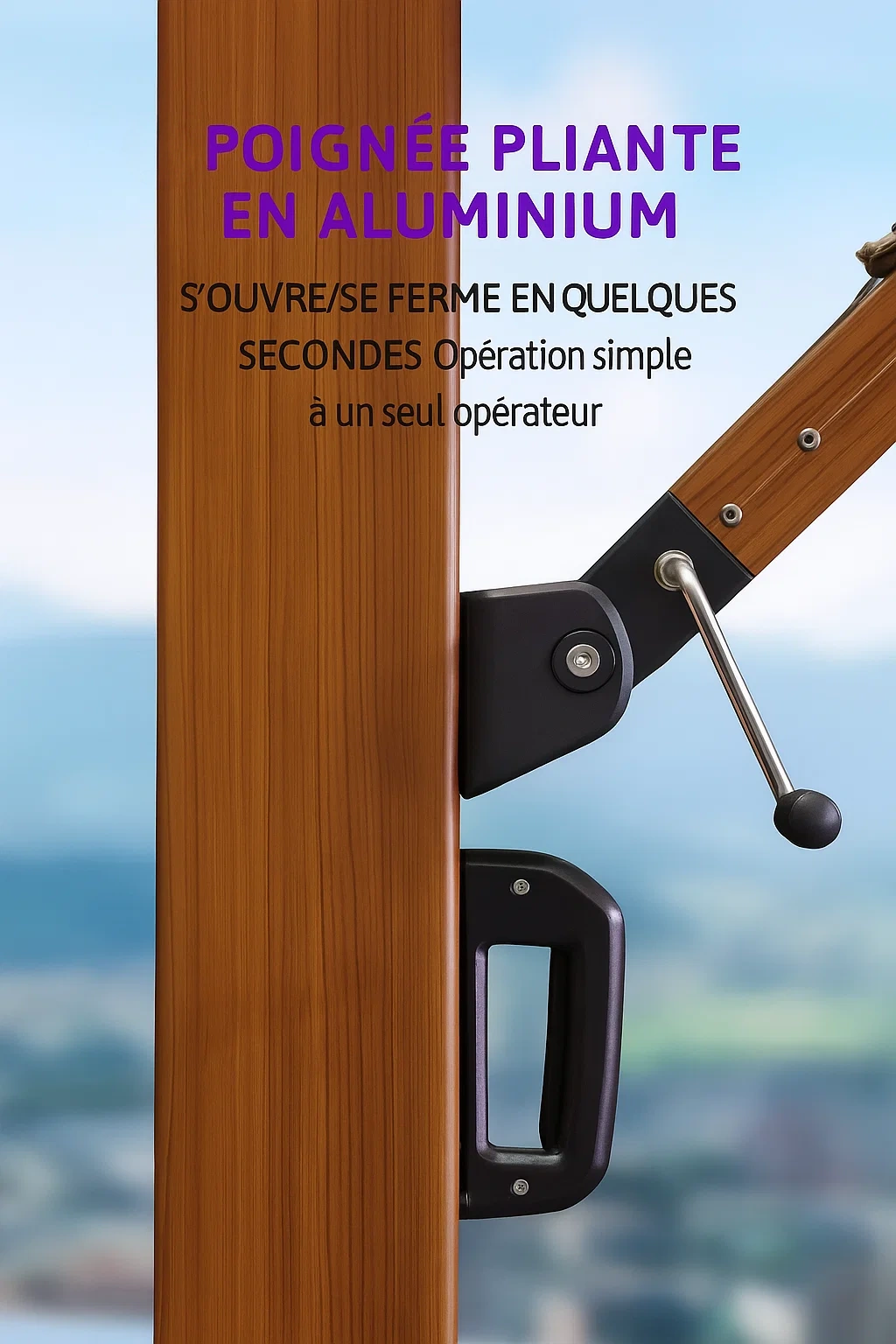 Parasol de jardin déporté en aluminium et toile résistante