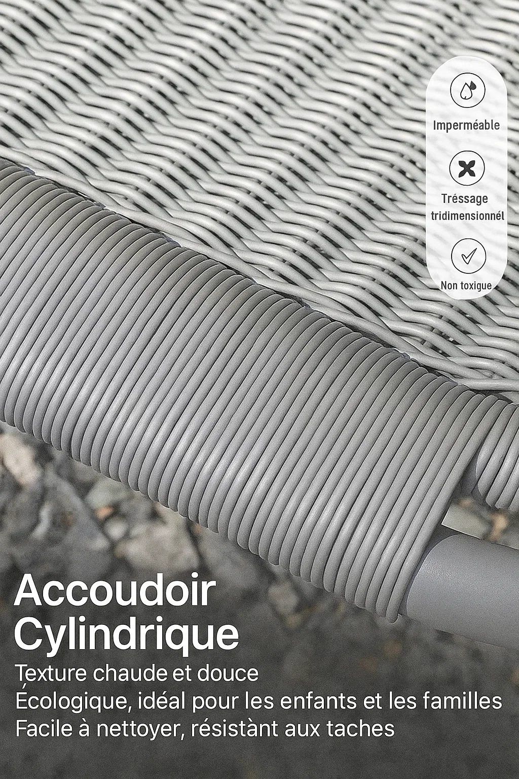 Fauteuil lounge design avec table d’appoint intégrée et coussin repose-tête