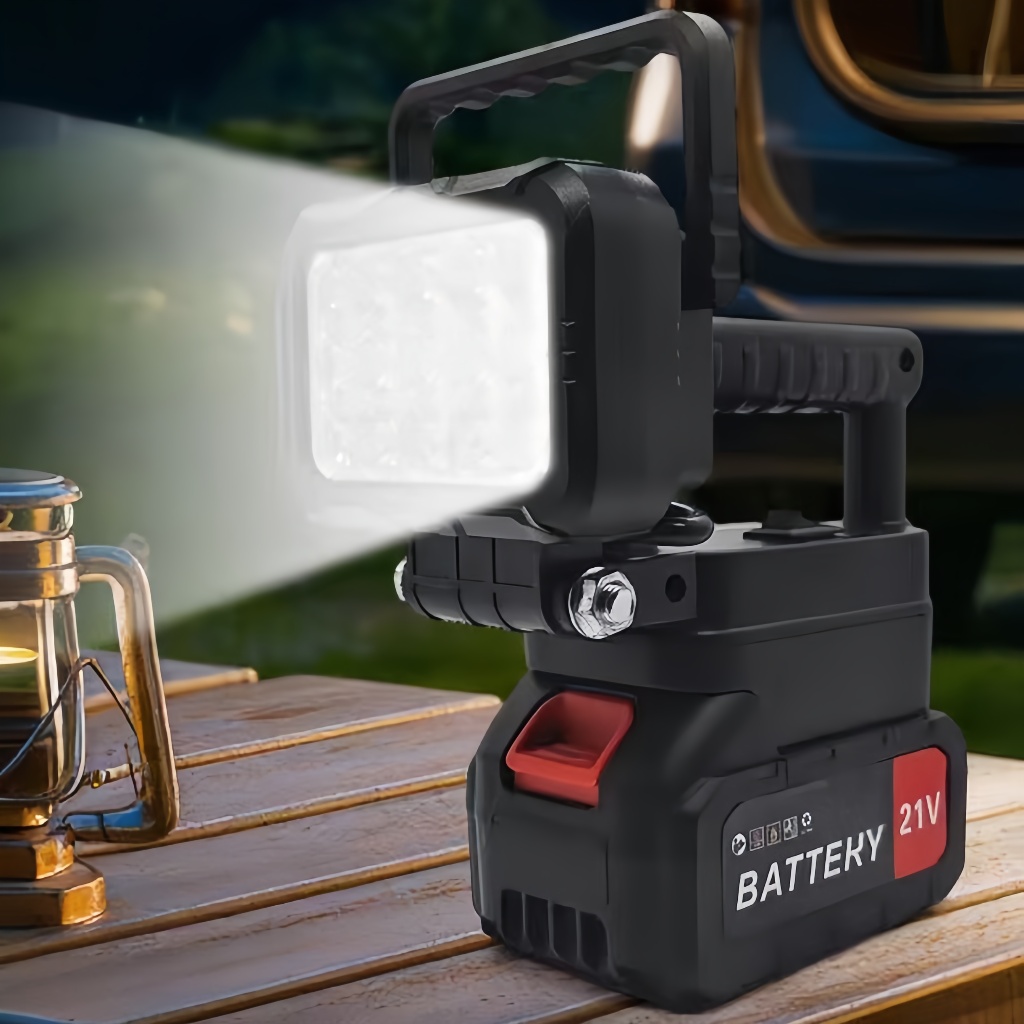 Projecteur LED portable 21V rechargeable – phare de travail puissant avec double ports USB
