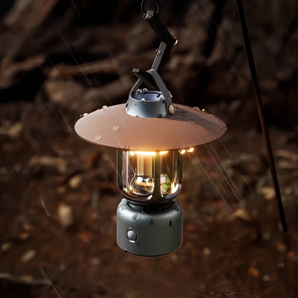 Lampe de camping LED multifonction – torche, SOS et lanterne suspendue rechargeable