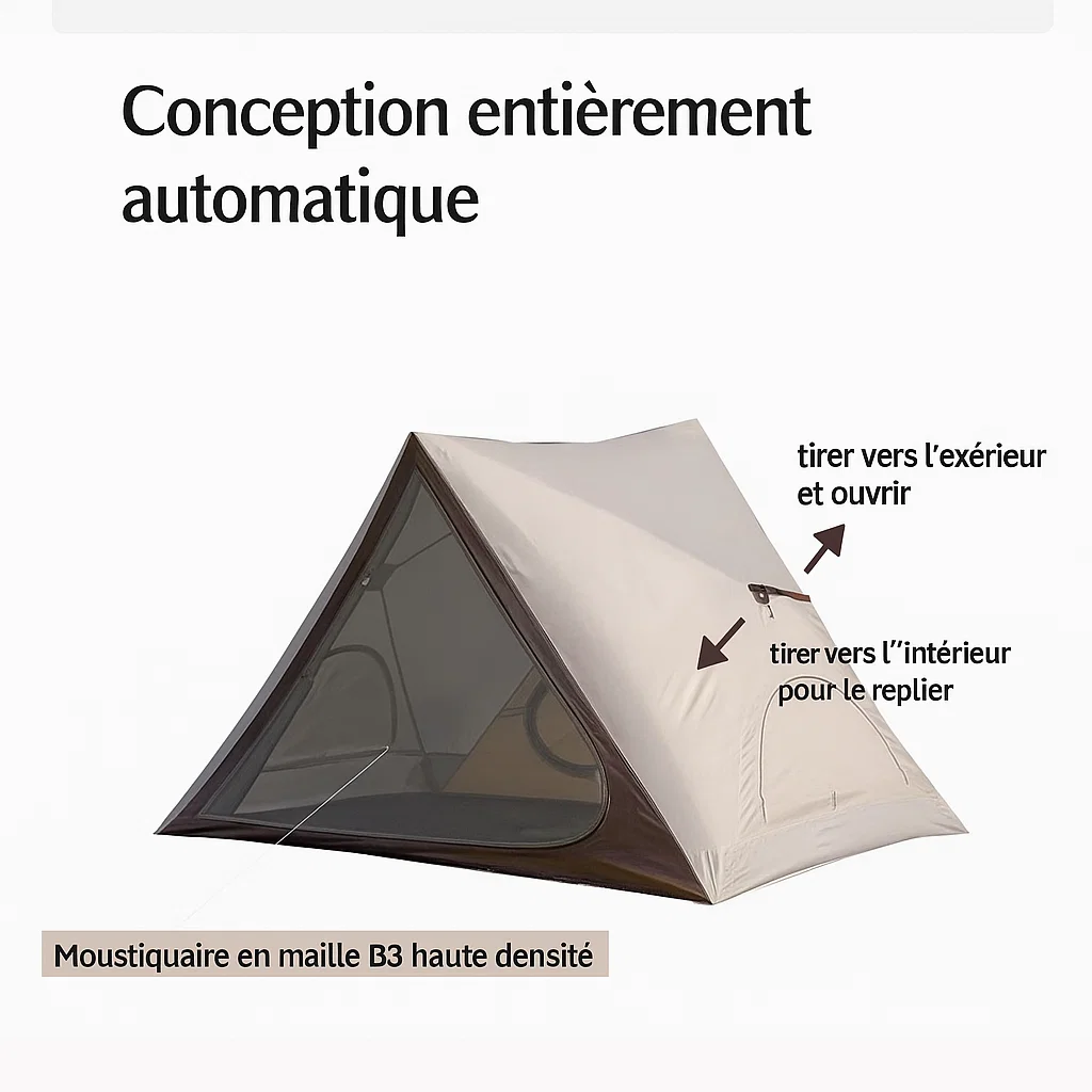 Tente automatique de camping 2 à 3 personnes – installation rapide en 3 secondes