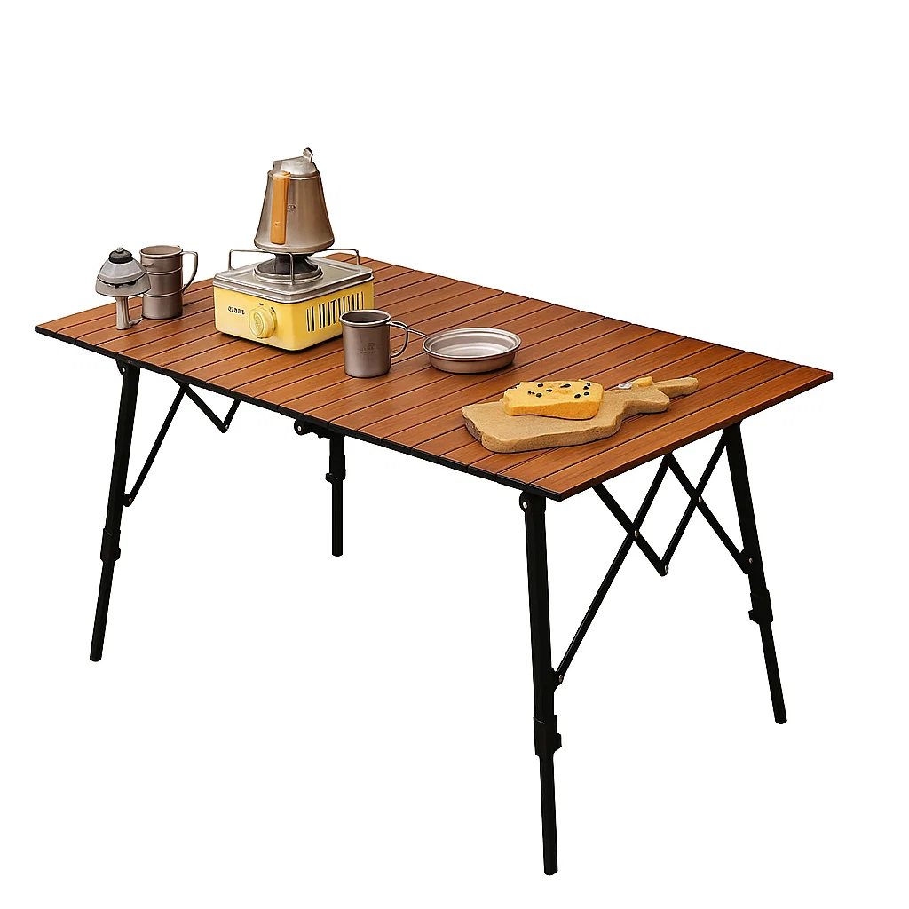 Table pliante de camping en aluminium réglable en hauteur