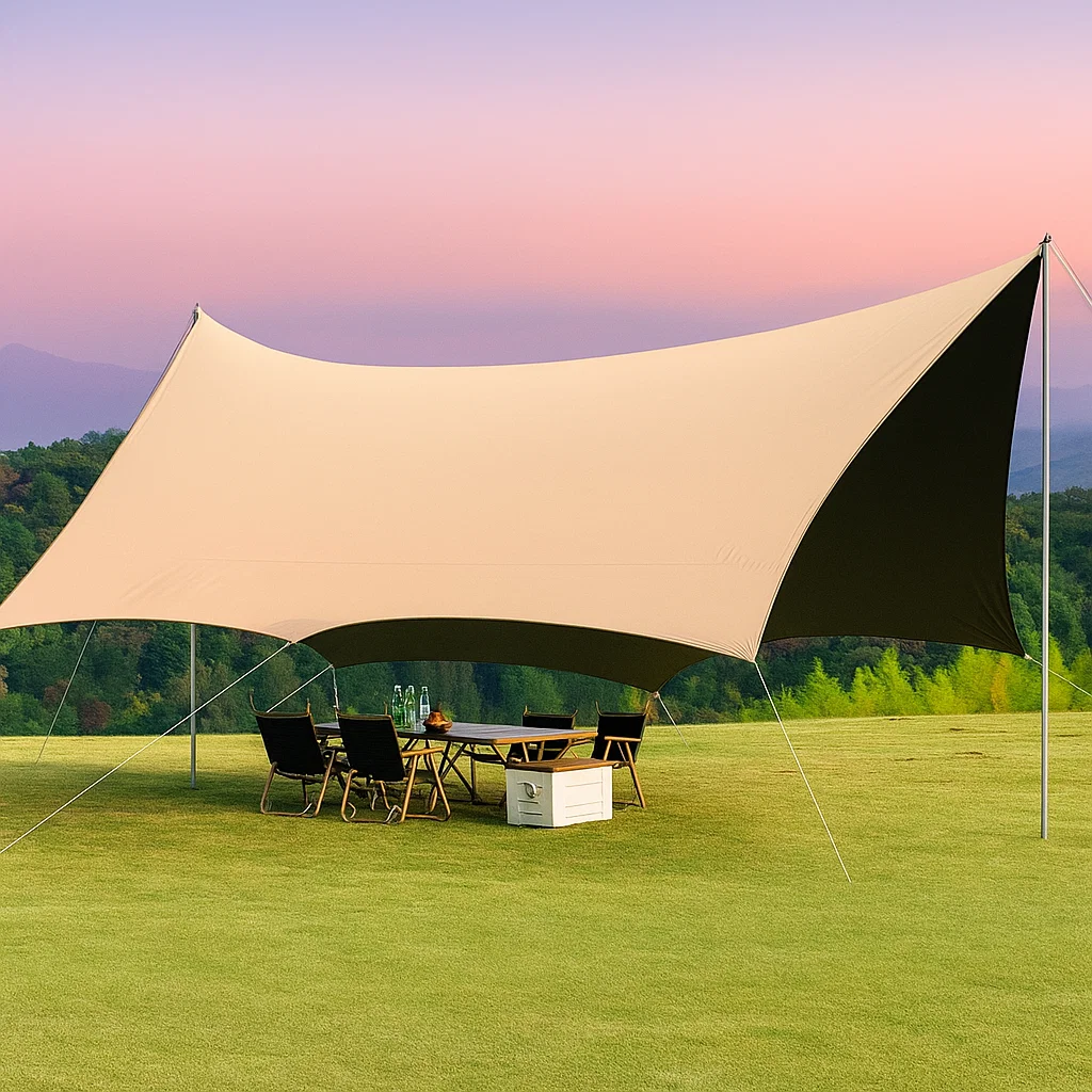 Tarp de camping imperméable – abri d’ombrage portable pour activités extérieures
