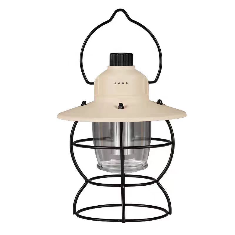 Lanterne LED étanche rechargeable – style industriel pour camping et extérieur