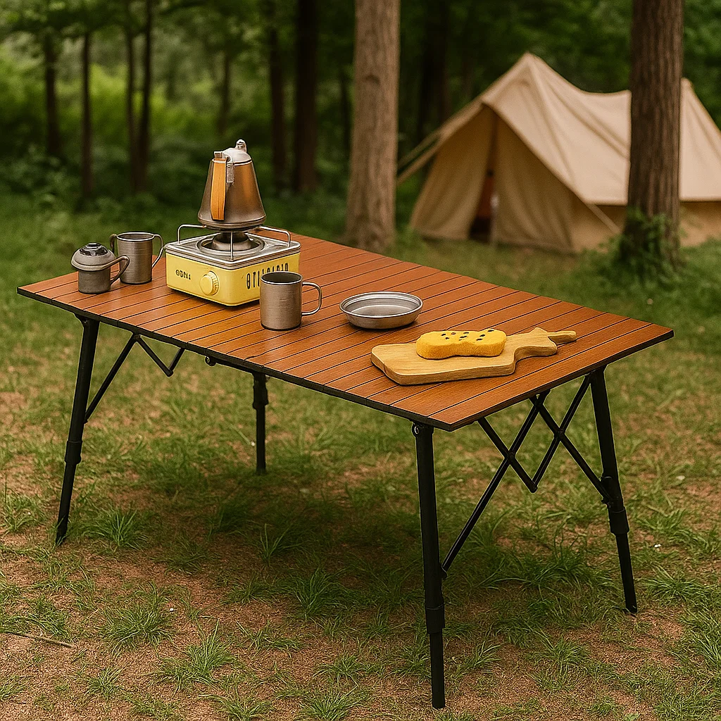 Table pliante de camping en aluminium réglable en hauteur