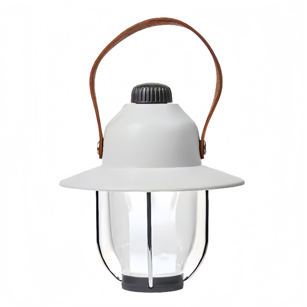 Lanterne LED étanche rechargeable – luminosité réglable et poignée en cuir