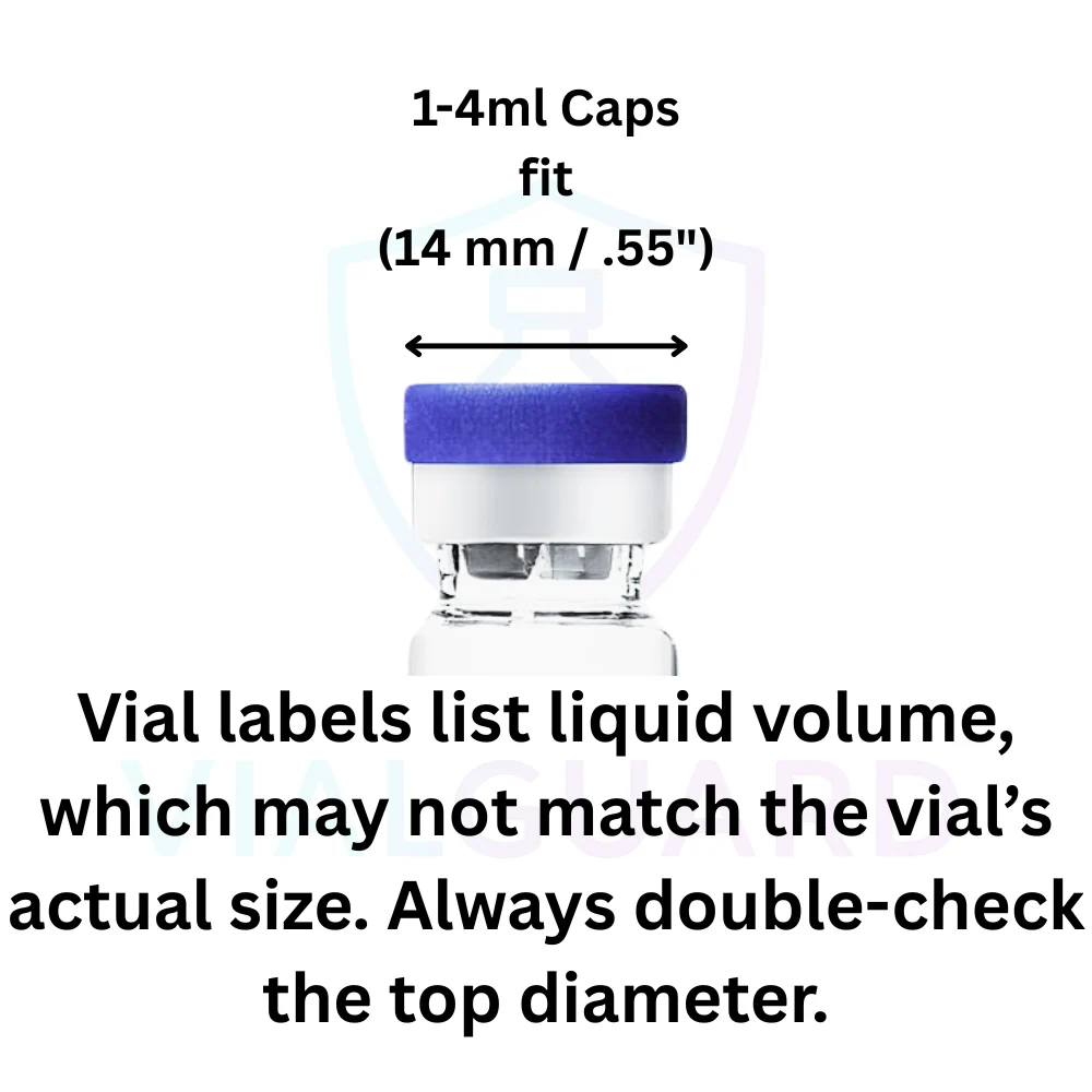Flexible Vial Caps for Peptide Vials – Fits 3ml to 100ml, Dust Protection, Colorful Options